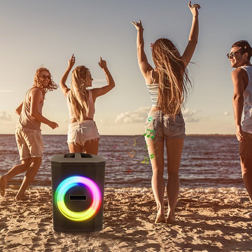 8'' Portable Tiltable Bluetooth Speaker Subwoofer Heavy Bass Sound System W/ Mic - Picture 8 of 11