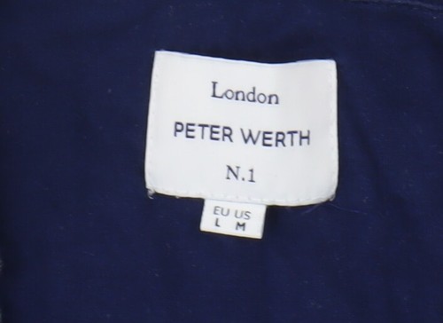Peter Werth Men's Blue Striped Polo Shirt M - Picture 4 of 12