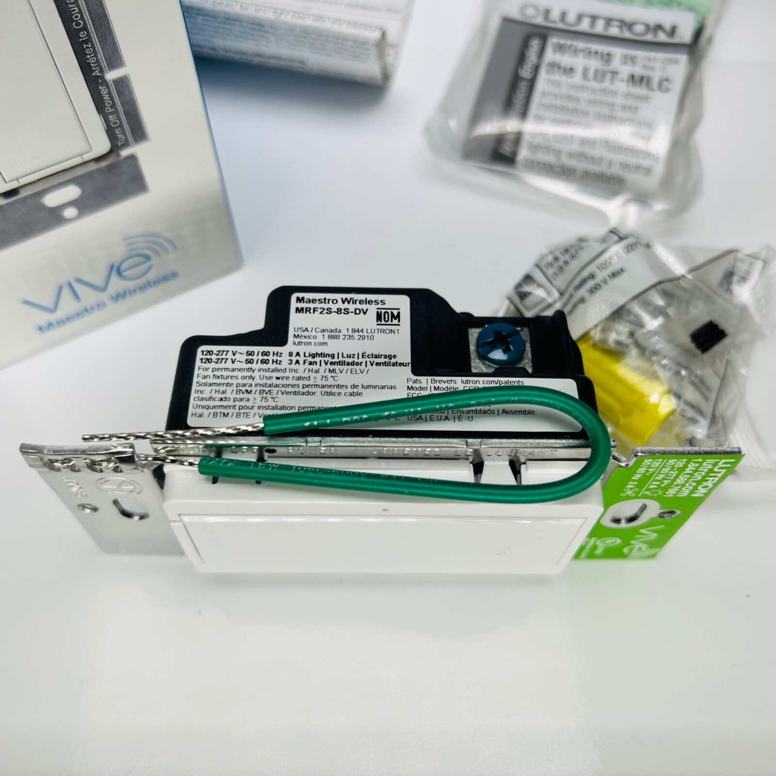 Lutron MRF2S8SDVWH Maestro Wireless VIVE Electronic RF Switch