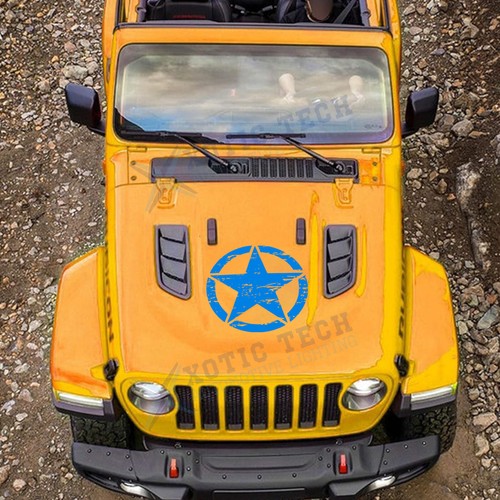 Army Star Distressed Decal Fits Jeep Large 20" Vinyl Military Hood Graphic Body - Foto 12 di 20