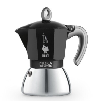 Bialetti Moka Induction Black Stovetop Coffee Maker Pot Percolator All Sizes 2-6