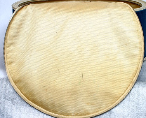 Atlantic Products Luggage Blue Vintage Round Hat Box Carrier Carry-On Case - Picture 11 of 12