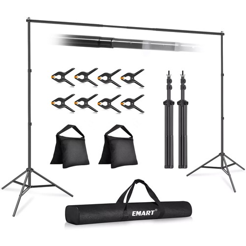 EMART! Backdrop Stand 10x7ft(WxH) Photo Studio Adjustable Background Stand... - Picture 1 of 6