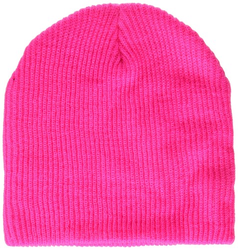 mens Daily Beanie Warm Slouchy Soft Headwear Beanie Hat Magenta One Size US - Picture 2 of 2