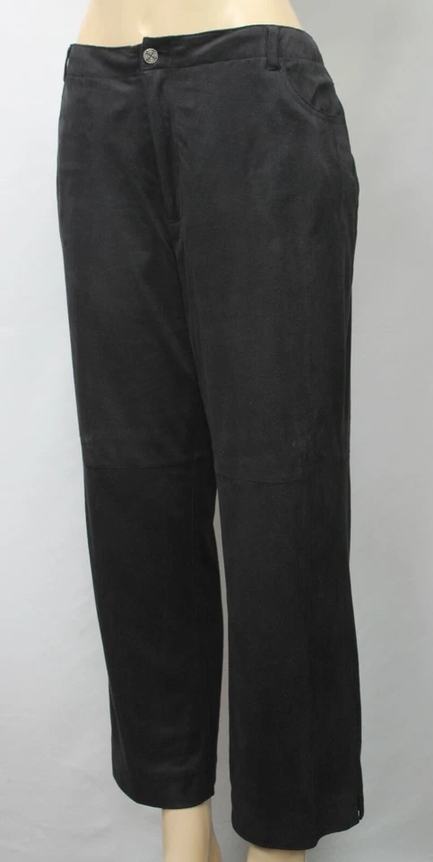 Pantalones para mujer Marisa Christina imitación gamuza negros talla 14 Foto 3 de 4