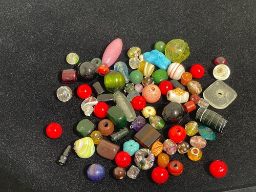 Vintage Handmade Glass Jewelry Beads | About (60) Loose | Random Sizes & Colors - Picture 2 of 18