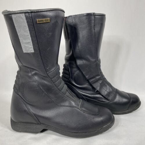 BMW Leather GORE-TEX Motorcycle Touring Boots Black Sz EU 39 US Mens 6, Womens 7 - Picture 3 of 14