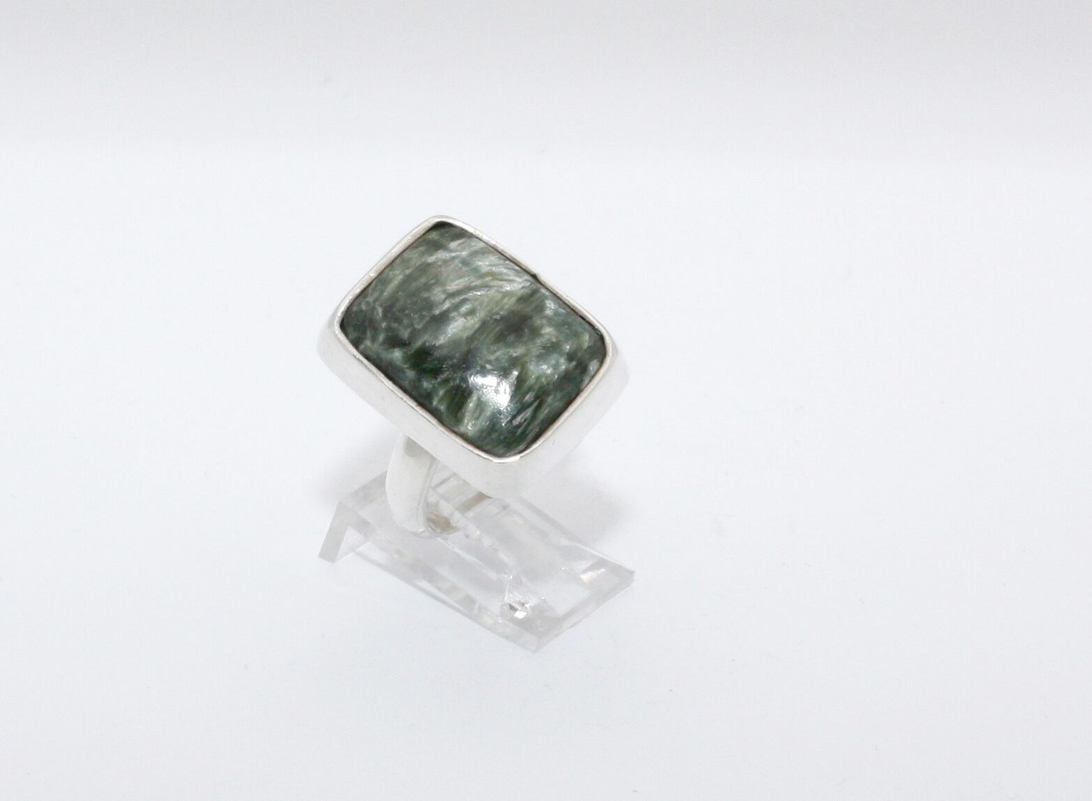 GENUINE SERAPHINITE RING set in 925 STERLING SILVER Size 9 FAST FREE SHIPPING !! 2022, świetna wartość