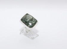GENUINE SERAPHINITE RING set in 925 STERLING SILVER Size 9 FAST FREE SHIPPING  