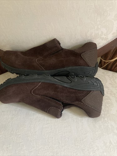 Zapatos sin cordones Merrell Novica Moc marrón oscuro cuero gamuza para jóvenes talla 1,5 informales - Imagen 5 de 12
