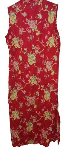 VINTAGE PINE CONE HILL FINE LINENS RED FLORAL DRESS WOMEN SIZE L - Picture 2 of 2