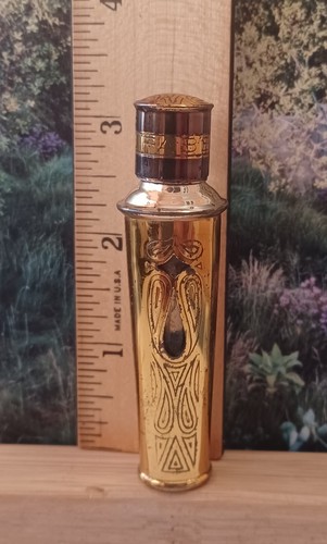 Estuche dorado con botella de perfume vintage Flambeau de Fabergé. 1 Dram capacidad vacía - Imagen 2 de 5