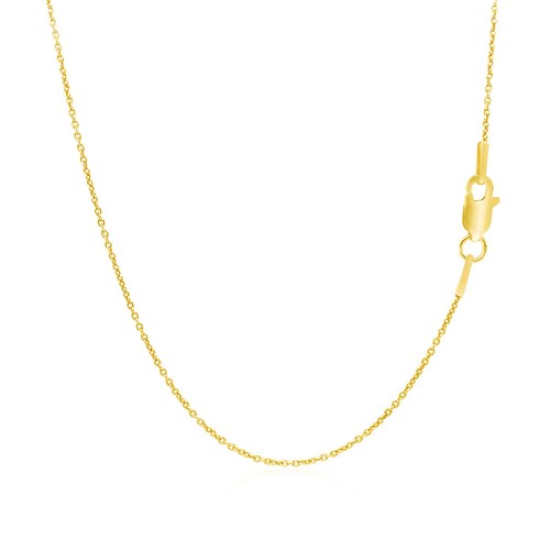 14k Yellow Gold Round Cable Link Chain (1.1 mm) - Picture 3 of 4