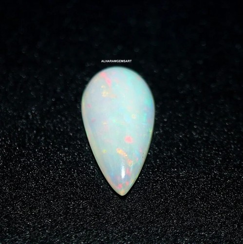 6.30 Cts Natural Ethiopian Opal Cabochon, Pear shape Rainbow Fire Opal Gemstone - Picture 4 of 10