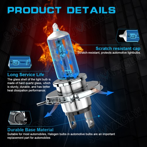 Xenon Halogen Headlight H4 Bulb for Yamaha FZ-09 FZ09 Bulb 5000K White 2014-2017 - Picture 2 of 12