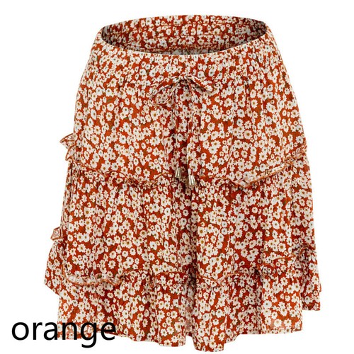 Lady Floral Skirt Mini Short Ruffle Frill Summer Casual Elastic Waist Beach Cute - Picture 9 of 19