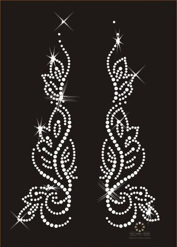 Hotfix Strass Bügelbild Applikation 2 Ranken Strassbild Motiv Applikation 180707 - Bild 1 von 6