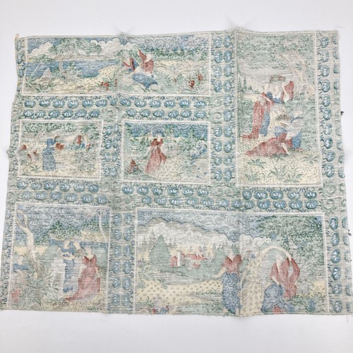 2 Pezzi Vintage Tessuto Resti Asiatico Metallizzato Oro Mosaico Cuscino Tappezzeria Donna - Foto 7 di 12