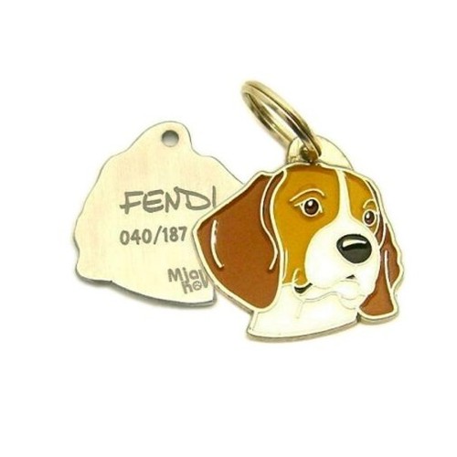 Hundename Ausweisschild, Beagle, personalisiert, graviert, handgefertigt, Charm - Bild 5 von 12