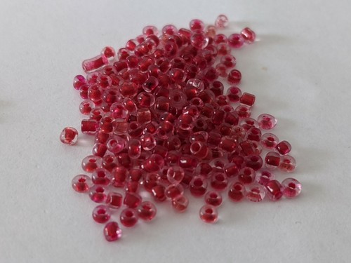 12/0 Glass Seed Beads, Inside Colors, 2mm green, pink, red Qty 30 grams - Picture 4 of 18
