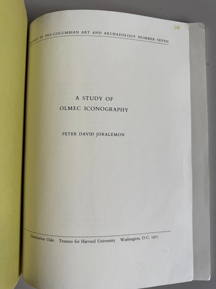 A STUDY OF OLMEC ICONOGRAPHY-BY PETER DAVID JORALEMON-1971-PAPERBACK BOOK - Image 3 of 4