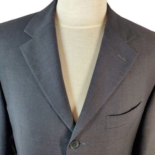 Enzo Tovare 3 Button Suit Jacket Mens 44R Charcoal Gray Super 120 Virgin Wool - Picture 2 of 13