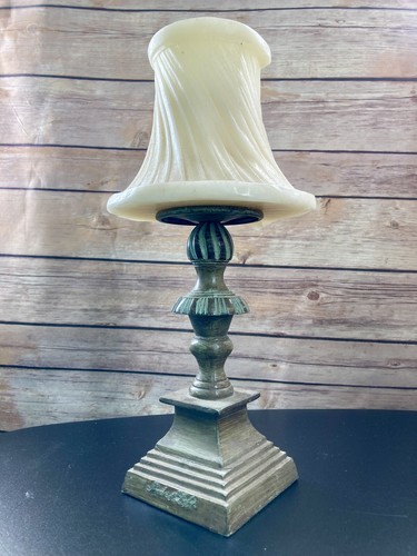 Vtg Lamp Candle.com Brand Vanilla Swirl Burning Candle 8” Tal Base 4” Candle New - Picture 7 of 15