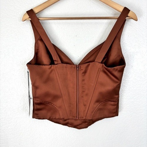 NWT JASON WU Sleeveless Satin Corset Top - Medium - Picture 2 of 7