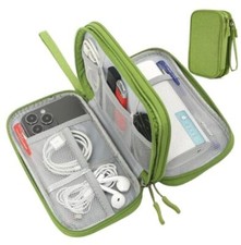 Electronic Organizer Travel USB Cable Accessories Bag/Case, Large Grass Green