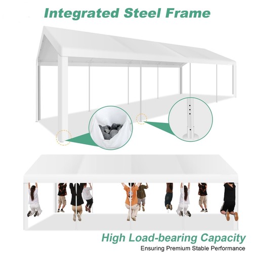 Gazebo Canopy Outdoor Tent Heavy Duty Wedding Party Event Party 10x30FT White US - Picture 6 of 9