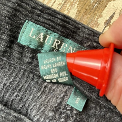 Ralph Lauren Jeans Co Sz 8 30x29” Black Corduroy Pants Straight Hi Rise Academia - Picture 8 of 12