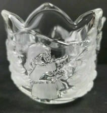 Mikasa Christmas Story Candle Holder Frosted / Clear 3 1/4" Germany SA600/594