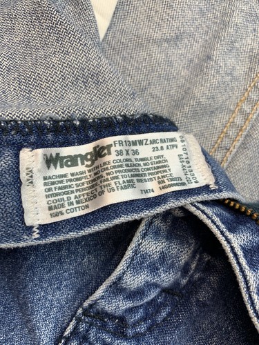Wrangler F.R. Flame Resistant Size 38x36 Fr13mwz Rn 130273 - Picture 15 of 22