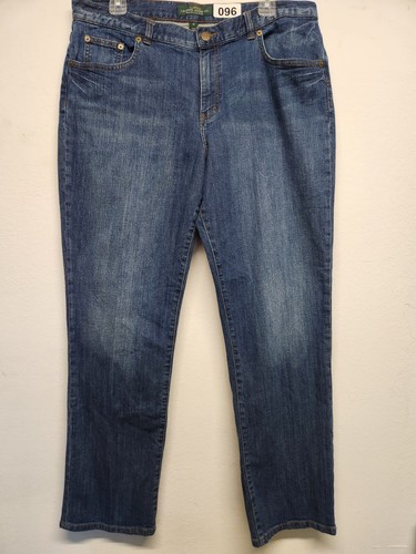 Pantalones de mezclilla rectos ajustados modernos azules talla 14 Lauren Ralph Lauren Whikered