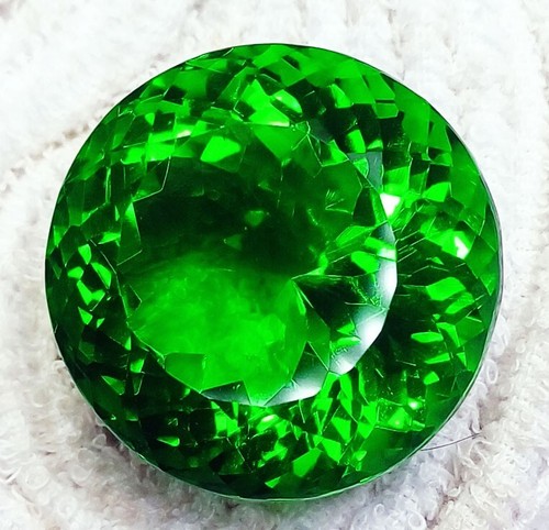 Brazilian Green Topaz 173.70 Ct Round Shape Loose Gemstone Certified - Picture 6 of 9