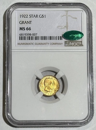 1922 P Grant $1 Gold NGC MS-66 CAC 