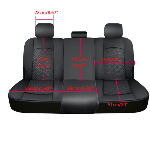 For Chevrolet Silverado GMC 1500 2500HD 07-21 Leather Car Seat Cover 5-Seats Blk - Picture 3 of 17