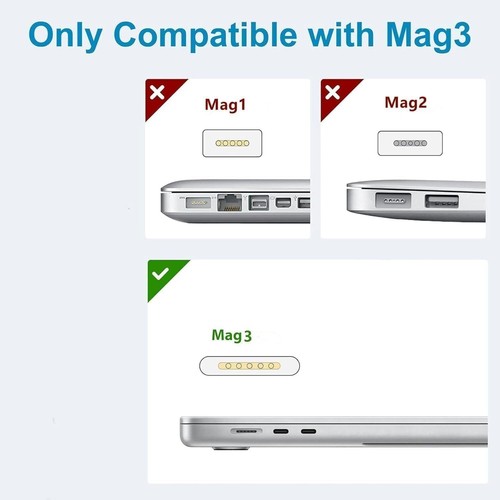 For Apple 96W USB-C to Mag 3 Cable Charger Power Adapter MacBook Pro (M1- M3) - Picture 5 of 8