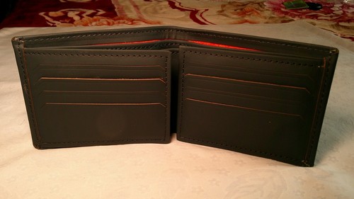 Real Leather Slim Wallets For Men Trifold Men Women Wallet With ID Window - Bild 17 von 22