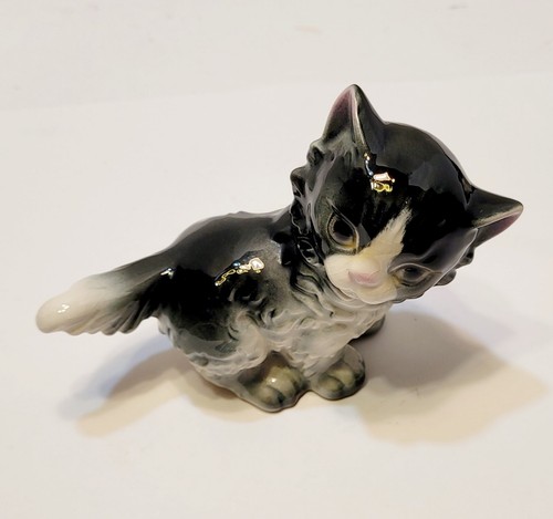 2 GOEBEL W Germany Vintage Gray Persian Cat Kitten Porcelain Figurines 3.5” - Picture 9 of 9