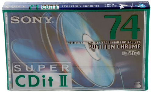 SONY SUPER CDit II 74 TYPE 2 CHROME BLANK AUDIO CASSETTE TAPE (1992) NEU VERSIEGELT - Bild 2 von 8