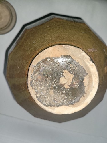 Antique Korean faceted stoneware Joseon Dynasty dodecagon honey Jar Glaze - Picture 6 of 11