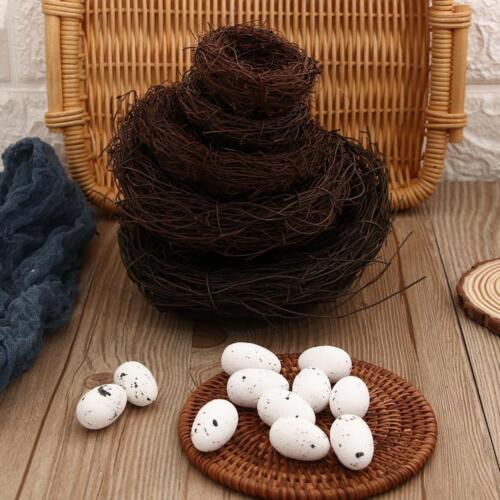 Home Decoration Toad Vine Weighed Straw Roost Artificial Bird's Nest Fake Eggs - Picture 1 of 17