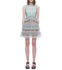 Green lace sleeveless dress