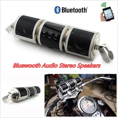 Bluetooth Motorcycle Handlebar Audio Amplifier Stereo Speaker System MP3 USB/TF