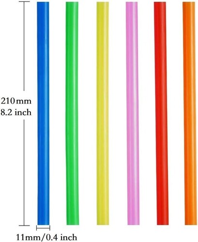 100Pcs Jumbo Smoothie Straws, Colorful Disposable Wide-mouthed Large for Parties - Picture 6 of 16