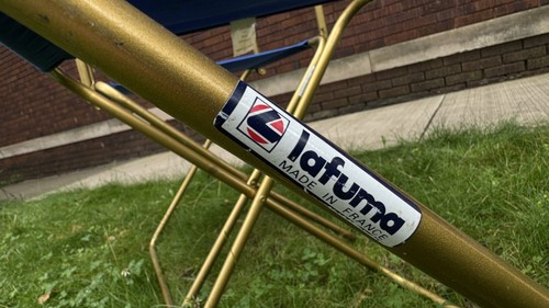 Vintage Lafuma Folding Chair France Blue - Picture 4 of 7