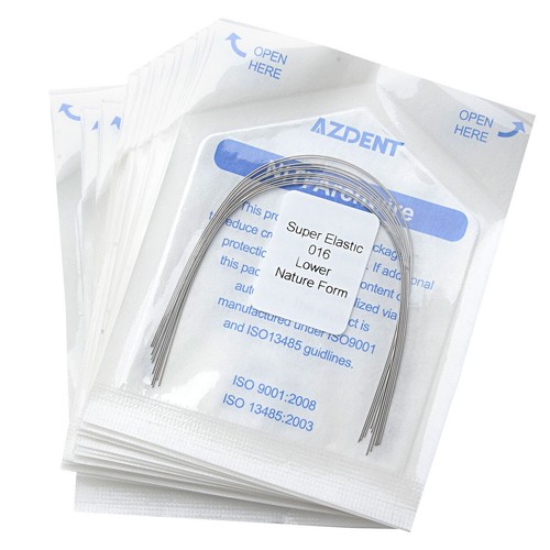 100X Dental Niti Round Arch Wire Super Elastic Nature Form 016 Lower 10pc/pack
