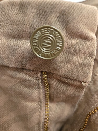 Mother Dangerous Game Tiger Stripe Looker ausgefranste Ankle Skinny Jeans beige Gr. 30 - Bild 4 von 8