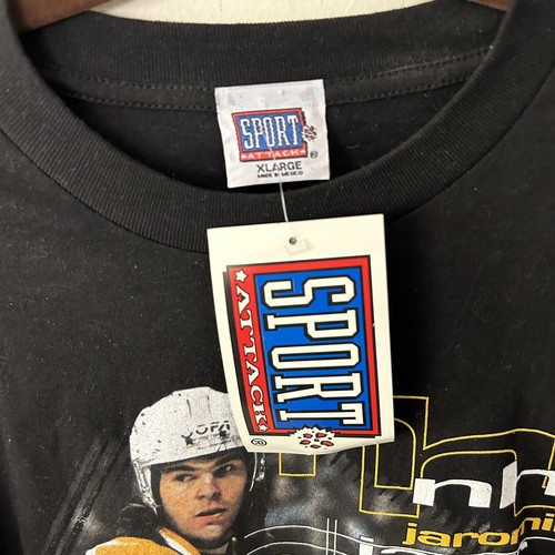 VINTAGE 1990ER NHL JAROMIR JAGR PITTSBURGH PENGUINS T-SHIRT GRÖSSE XL - NEU MIT ETIKETT - Bild 3 von 8